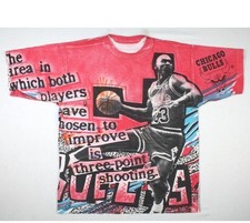 Vintage Michael Jordan Magic Johnson T's All Over Print T-Shirt Large AOP 90's