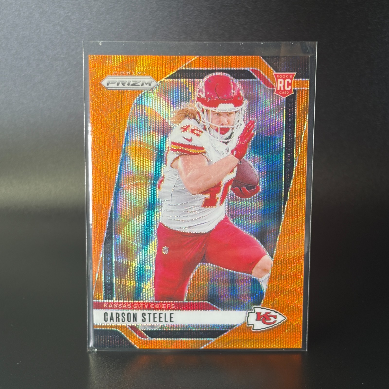 2024 Panini Prizm Carson Steele RC Orange Wave Rookie 31/60 Chiefs