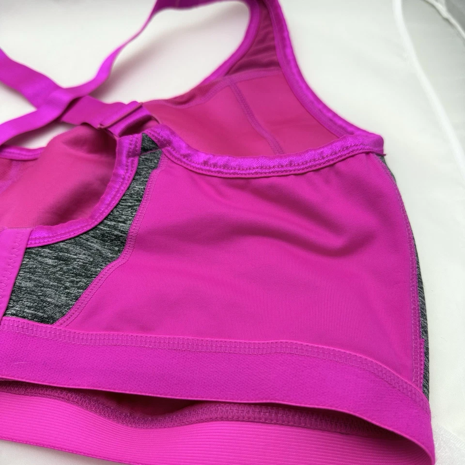 Sujetador deportivo Comfort Choice rosa y gris talla 44G soporte cruzado ropa deportiva Foto 4 de 4