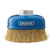 Draper 41445 Brassed Steel Crimped Wire Cup Brush, 100mm, M14