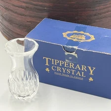 Tipperary Crystal 3.5" Violet Bud Vase Highlands Pattern with Box Ireland