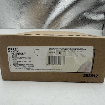 Moen S5540 Chrome Paterson Sip Industrial Cold Water Kitchen Beverage Faucet