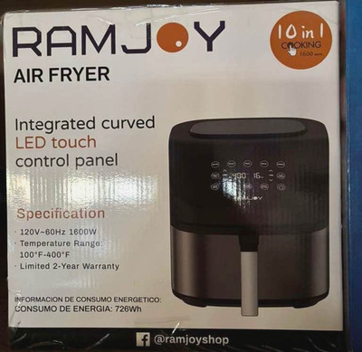 Ramjoy 10-in-1 Digital Air Fryer (Model: RAF-650 BSS).