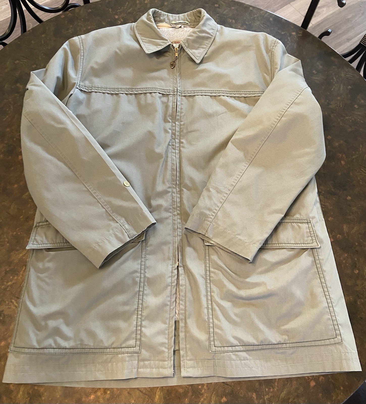 True Vintage McGregor Jacket 42 Large Olive Army Green 60s 70s Sherpa Talon USA