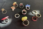 Vintage Costume Jewelry Lot Rings Mixed Styles Colors Craft Repair Repurpose