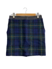 CELINE Skirt, Size 36, Wool Multicolor Check, 22F713487, Mixed Material Docking