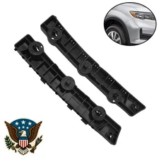 Pair of Front Bumper Retainer Mounting Brackets Black For Nissan Rogue 2014-2019