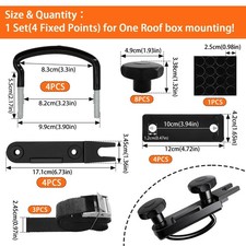 Kit di Fissaggio Box Al Tetto 4 Punti Supporto a U Universale Auto/suv/furgone - Miniatura 2