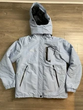 Moerdeng Women’s Size  Medium Hooded Faux Fur Lined Jacket Periwinkle Blue