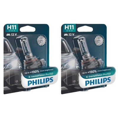 2x Philips X-tremeVision Pro150 H11 Halogen bis zu 150% mehr Licht 55W 12V