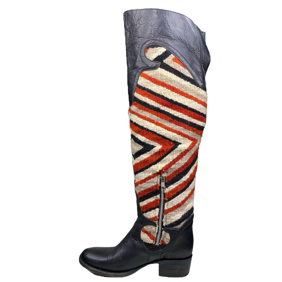 Botas Acolchadas Freebird By Steven Cabal Cuero Negro Sobre la Rodilla Talla US 6 Foto 2 de 4