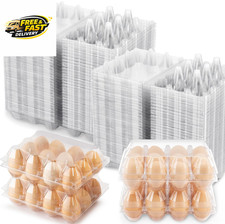 100 Packs Egg Cartons Cheap Bulk  Plastic for 12 Eggs, Clear Egg Cartons 3  4  