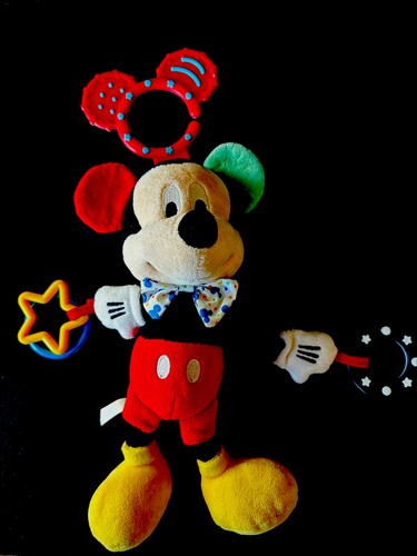 Disney Baby Mickey Mouse On the Go Activity Toy Teether Crinkle Jingle Soft