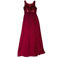 Nightway Womens Sequin Lace Bodice Gown Dress Size 10 Wine Red Formal Event NWT