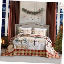 Christmas Oversized Bedspread Queen Size, Winter Queen 102"x118" 01-christmas