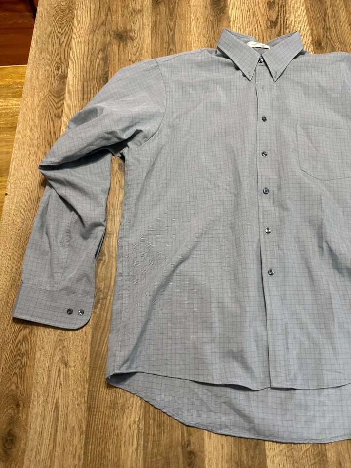 Van Heusen Shirt, Men's Size 17 36/37 XL Gray Long Sleeve Button Up Super Silk - Image 3 of 4