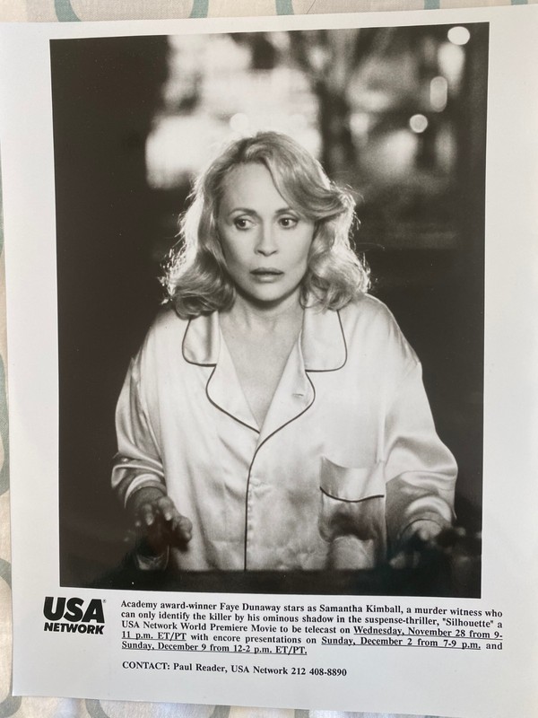 SUPER RARE!! 8X10 1990 ORIG FAYE DUNAWAY TV MOVIE PUBLICITY "Silhouette"
