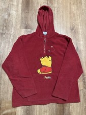 Disney Winnie The Pooh Fleece Quarter Zip Hoodie Sweatshirt Size Small Y2K