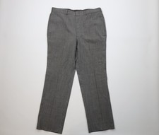 Vintage 70s Streetwear Mens 36x30 Wool Knit Houndstooth Wide Leg Chino Pants USA