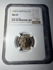 1938 D Buffalo Nickel 5C NGC MS67 - STUNNING ROSE GOLD TONING 🌹 🤩