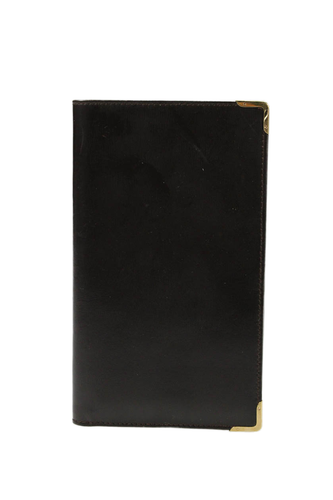 Gucci Womens Leather Gold Tone Open Front Wallet Dark Brown - Picture 1 of 11