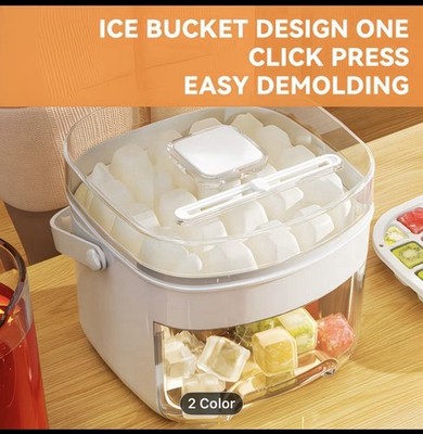 Portable Manual Ice Mold Double Layer 48 Ice Cube Tray Perfect For Home, Parties