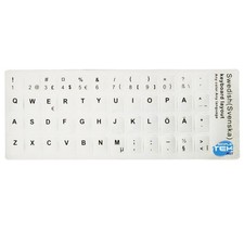 White Keyboard Stickers Swedish QWERTY Layout Letters Notebook