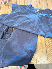Healing Hands Women s Medical Scrub Set Top Pants L Gray Patterned