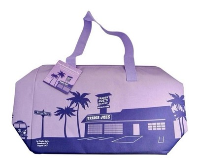 Trader Joe's Purple Rain LARGE TOTE INSULATED Cooler Travel Shopping UBE NEW NWT