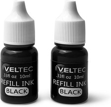 Premium Ink Refill for Pre-Ink Stamps, 2 Bottles 10 Ml Each  Black 