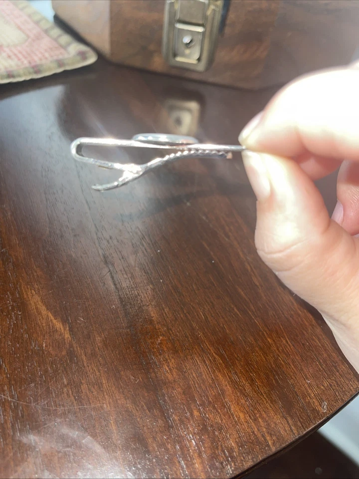 Clip de corbata Speidel chapado en plata antiguo símbolo de poder Foto 3 de 4
