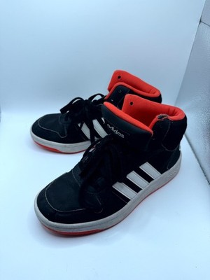 Adidas Hoops 2.0 Mid B75743 Kids 5 Sneakers Black Hi-Res Red Basketball Shoes