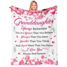 To My Granddaughter Blanket From Grandma Grandpa Stocking Stuffer Gift 50x60 In