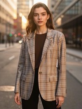 Women Lined Business Casual Blazer Jacket Office Work Professional Suit Coat