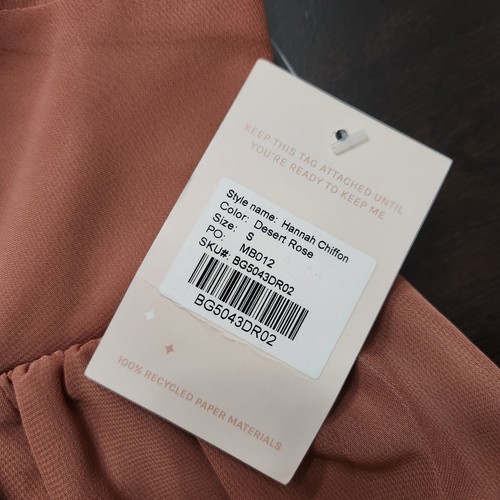 Nuevo con etiquetas Vestido Gris Pájaro Hannah Gasa Rosa del Desierto Talla Pequeña - Imagen 3 de 5