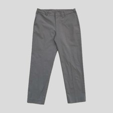 Uniqlo Gray Neutral Cotton Cropped Slim Fit Trousers Pants Womens Size S