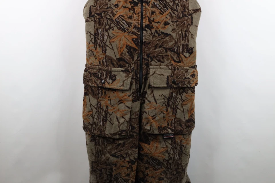 Vtg 90s Streetwear Mens L Quilted Soft Cloth Realtree Camouflage Overalls USA - Image 3 of 4