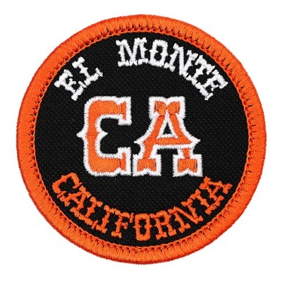 El Monte California Embroidered Patch Black/Orange Iron-On Sew-On Hat Jacket Bag