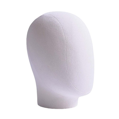 Tête De Mannequin En Mousse - Présentoir à Chapeaux, Perruques, Accessoires Beauté - Blanc, 27 Cm