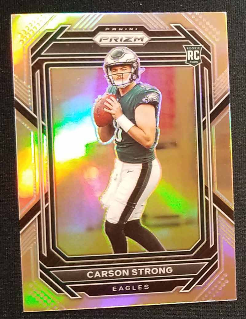 2022 Panini Prizm #307 Carson Strong Silver Prizm Rookie Eagles NM-MINT++