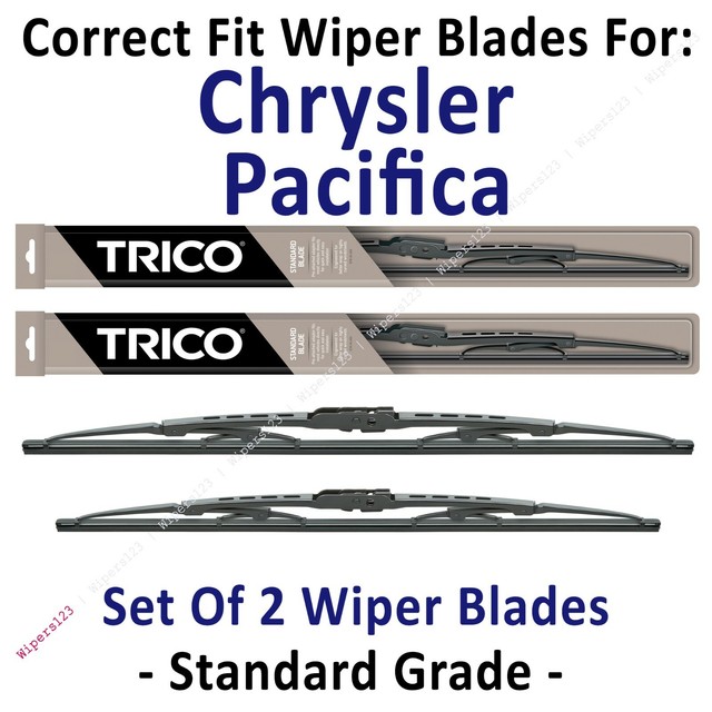 Wiper Blades 2Pack Standard Wiper Blades fits 2017+ Chrysler Pacifica