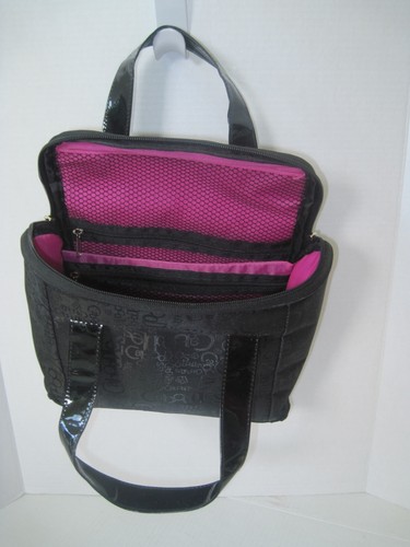 Caboodles Cosmetic Makeup Travel Bag Organizer Black Pink Interior NWT - Picture 7 of 12