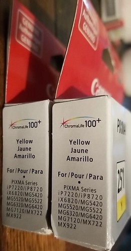 (2x) GENUINE OEM Canon Pixma 251 Yellow Ink Cartridge New Factory Sealed - Picture 5 of 7