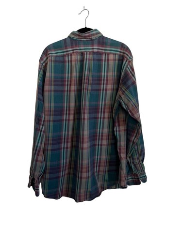 Vintage RALPH LAUREN Mens Plaid Oxford Shirt Button Down Long Sleeve 90s Sz L - Picture 2 of 3