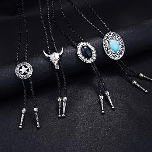 4 Pack Bolo Tie Western Cowboy Leather Necktie for Men Women - Picture 3 of 7