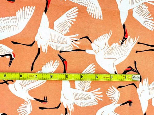 Novogratz Crane Fabric Coral Outdoor Upholstery White Birds Regency 1 Yard 54”W - Picture 8 of 14
