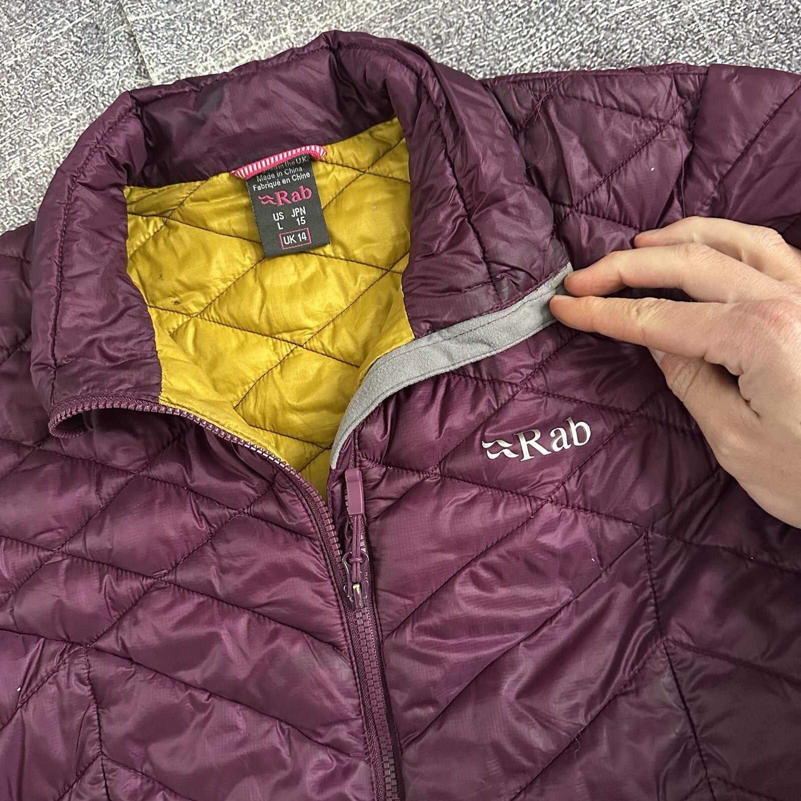Women's Rab Purple Altus Insulated Quilted Full Zip Up Puffer Coat Jacket Sz L image 2