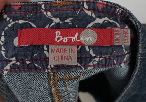 Boden Denim Blue Jean Short Pocket Pencil Straight Skirt Size 6 R - Picture 4 of 5