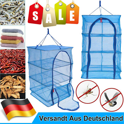 4 Schicht Trockennetz Kräuter Trocknungsnetz Fisch mit Zipper Hängetrockner P7T8