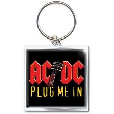 AC/DC Keyring Keychain Plug Me In Band Logo ACDC Key Ring